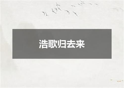 浩歌归去来