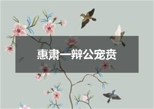 惠肃一辩公宠贲
