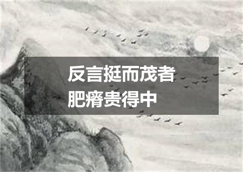 反言挺而茂者肥瘠贵得中
