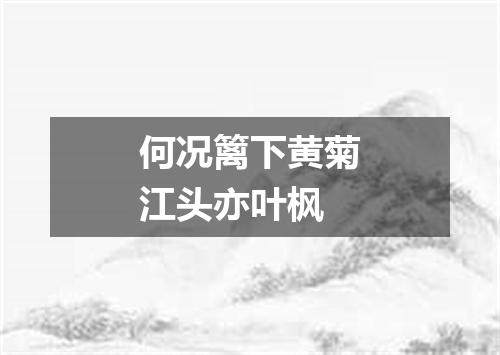何况篱下黄菊江头亦叶枫