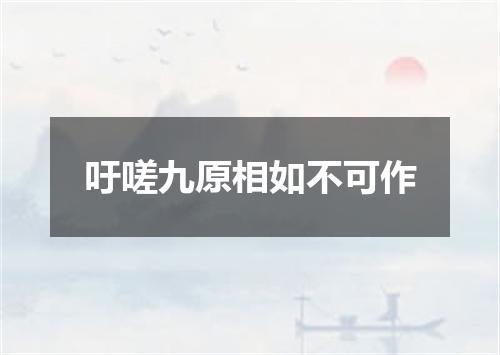 吁嗟九原相如不可作