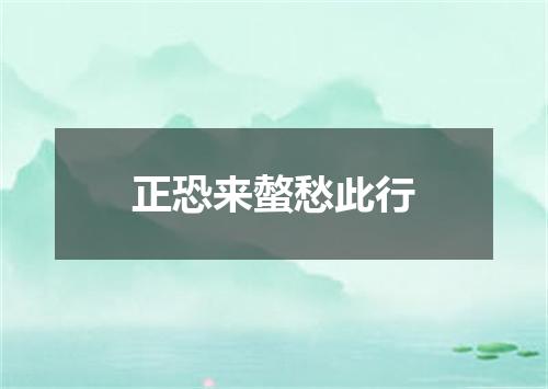 正恐来螫愁此行