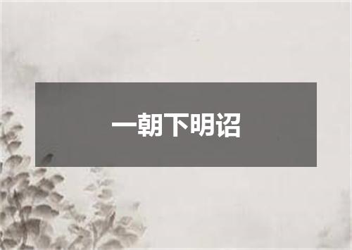 一朝下明诏