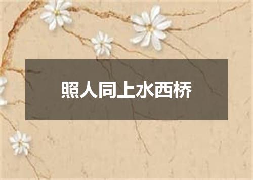 照人同上水西桥