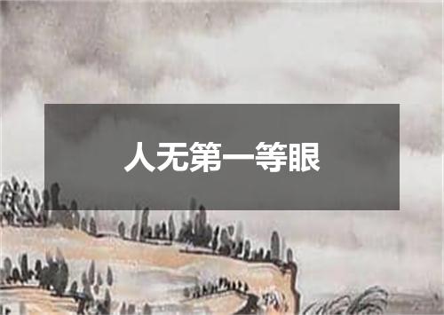 人无第一等眼