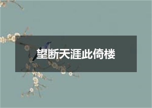 望断天涯此倚楼