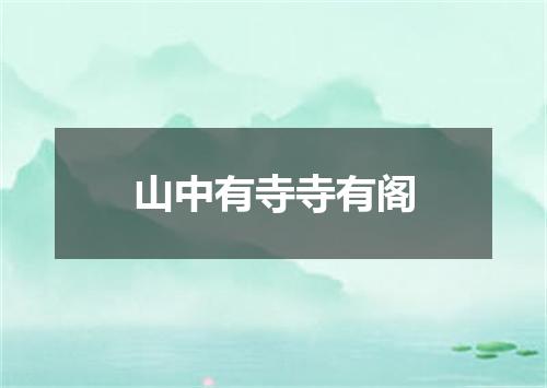 山中有寺寺有阁