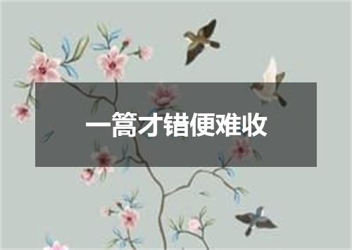 一篙才错便难收