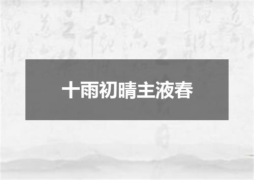 十雨初晴主液春