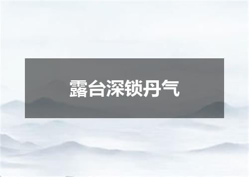 露台深锁丹气