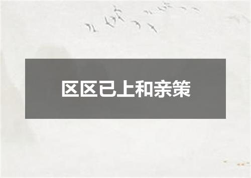 区区已上和亲策