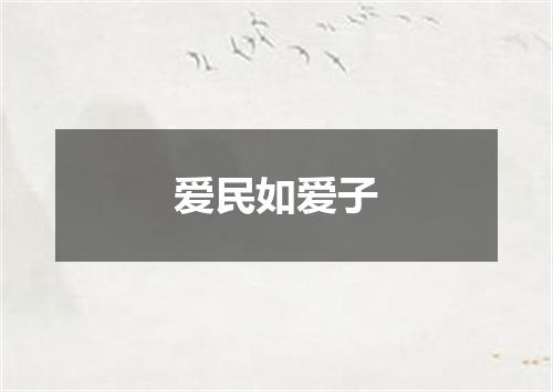 爱民如爱子