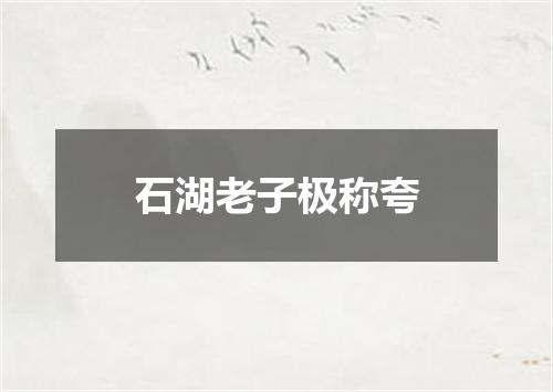 石湖老子极称夸