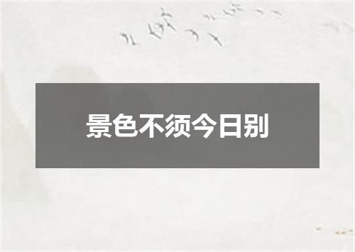 景色不须今日别