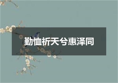 勤恤祈天兮惠泽同