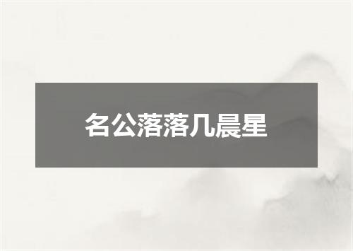 名公落落几晨星