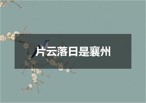 片云落日是襄州