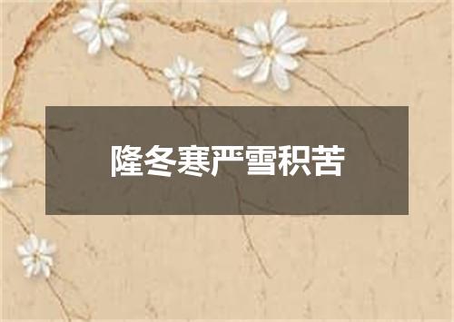 隆冬寒严雪积苦
