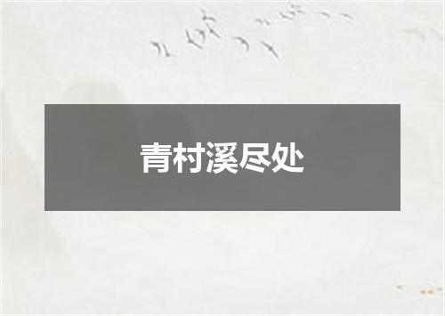 青村溪尽处