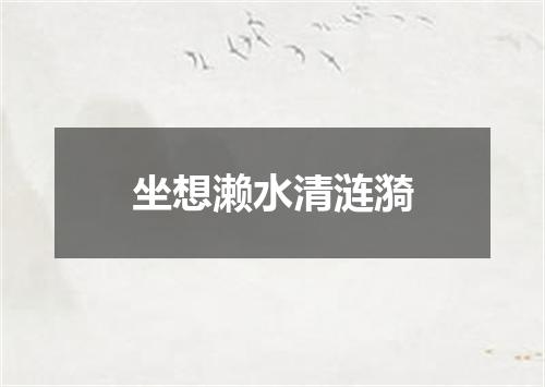 坐想濑水清涟漪