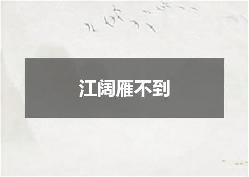 江阔雁不到