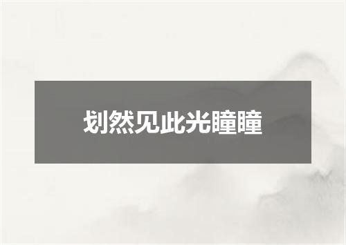 划然见此光瞳瞳