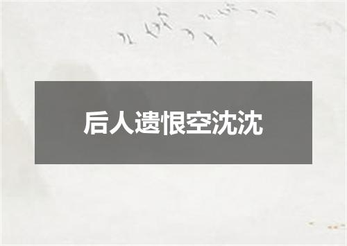 后人遗恨空沈沈