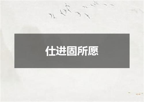 仕进固所愿