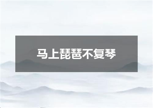 马上琵琶不复琴