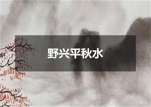 野兴平秋水