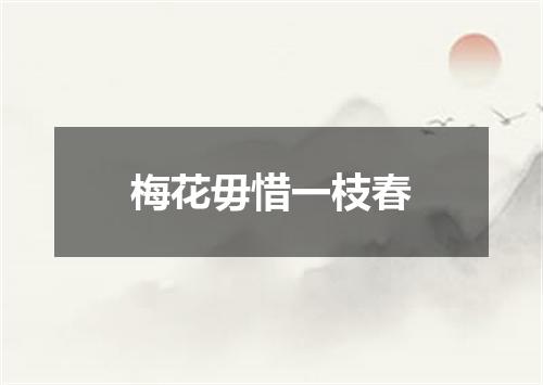 梅花毋惜一枝春