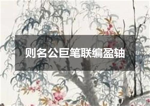 则名公巨笔联编盈轴