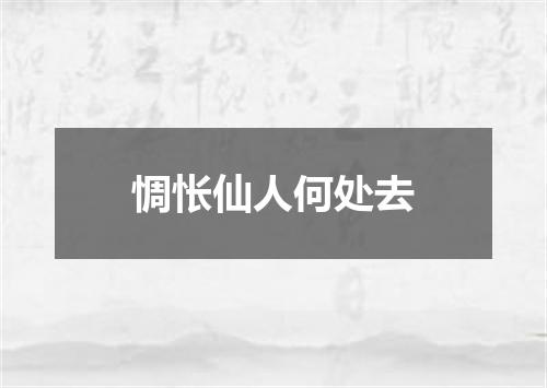 惆怅仙人何处去