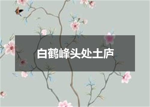白鹤峰头处土庐