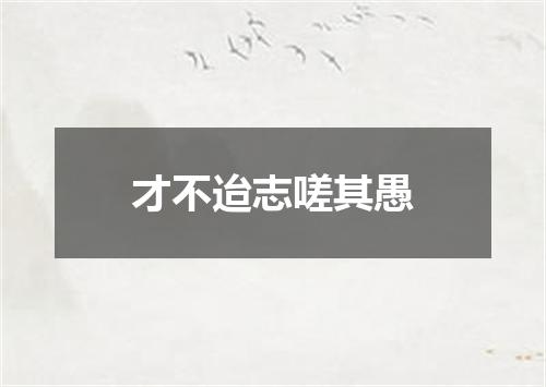 才不迨志嗟其愚