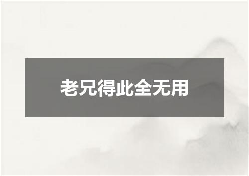 老兄得此全无用