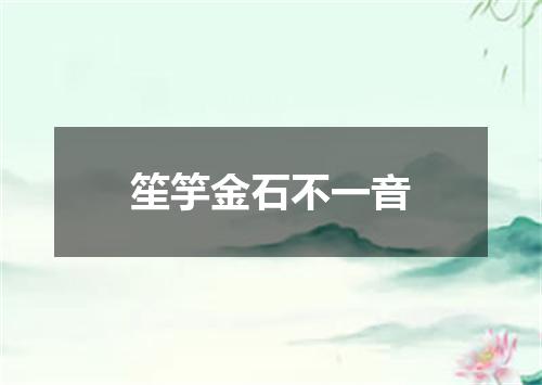 笙竽金石不一音