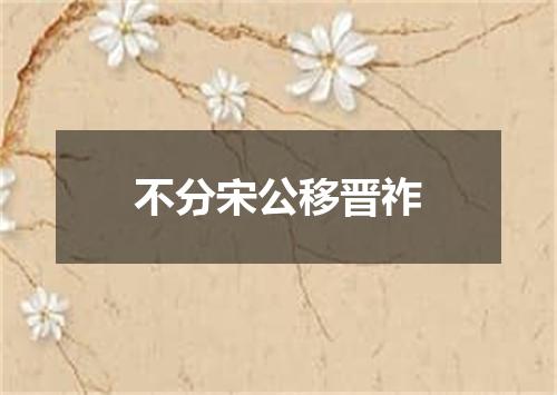 不分宋公移晋祚