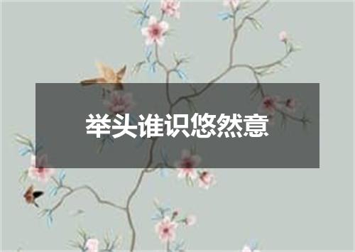 举头谁识悠然意
