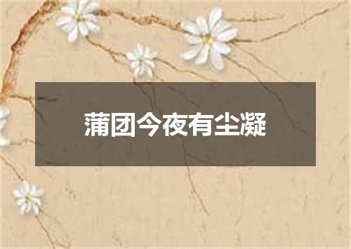 蒲团今夜有尘凝