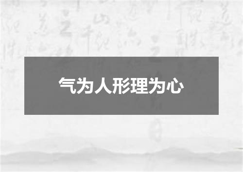 气为人形理为心