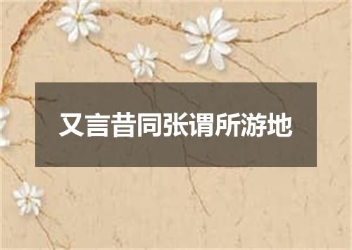 又言昔同张谓所游地