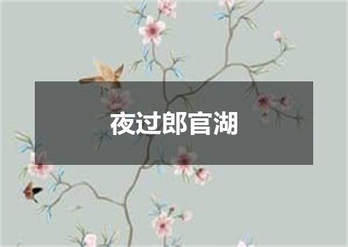 夜过郎官湖