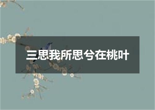 三思我所思兮在桃叶