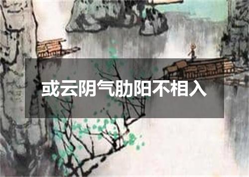 或云阴气肋阳不相入