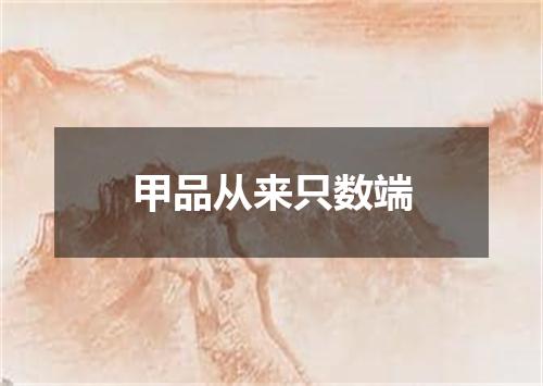 甲品从来只数端