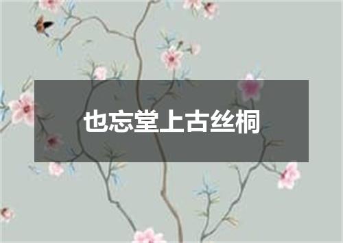 也忘堂上古丝桐