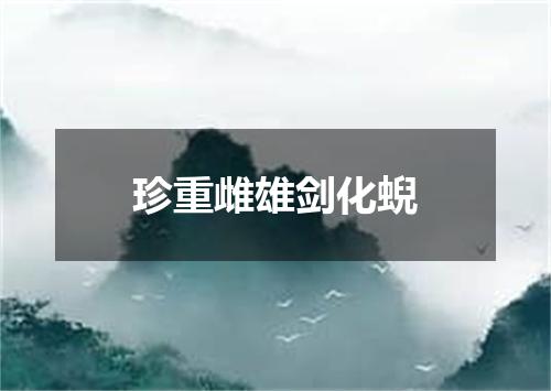 珍重雌雄剑化蜺
