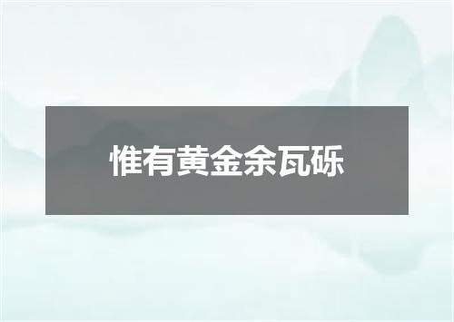 惟有黄金余瓦砾