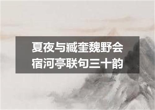 夏夜与臧奎魏野会宿河亭联句三十韵